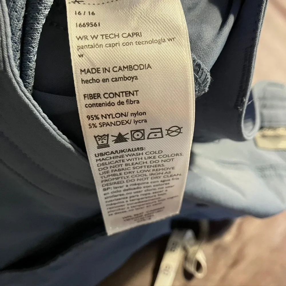 Eddie Bauer Women's‎ Guide Pro WR Tech Capri Pants Size 16 Gray Nylon Spandex